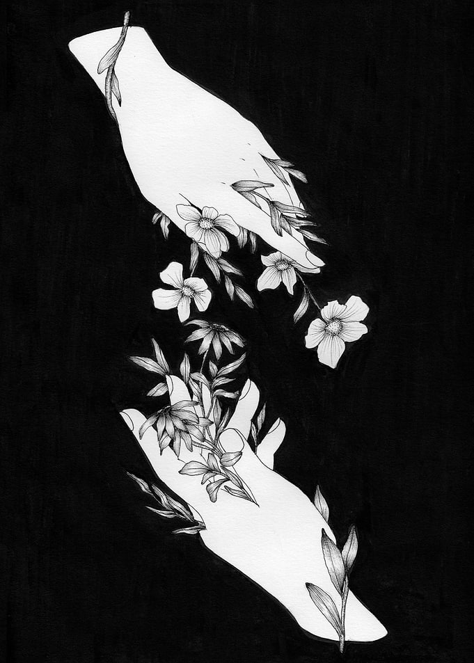 Hands Bloom Flowers
