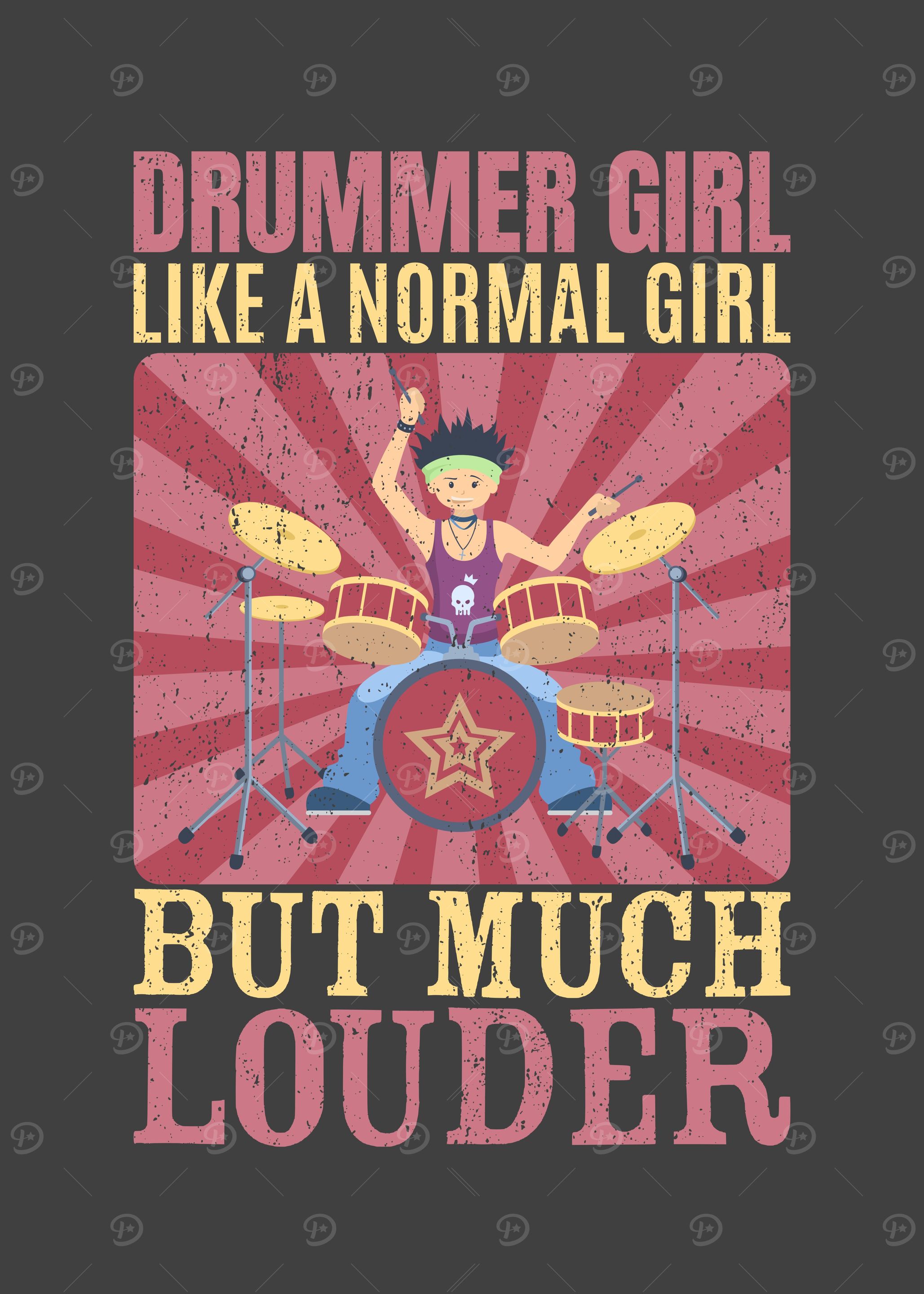 Funny Drummer Girl