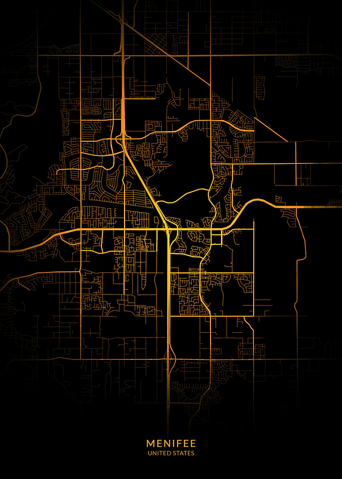 Menifee City Map Gold