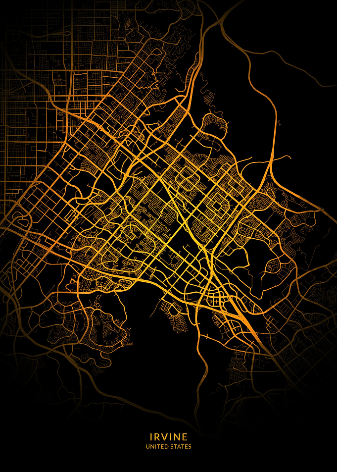 Irvine City Map Gold
