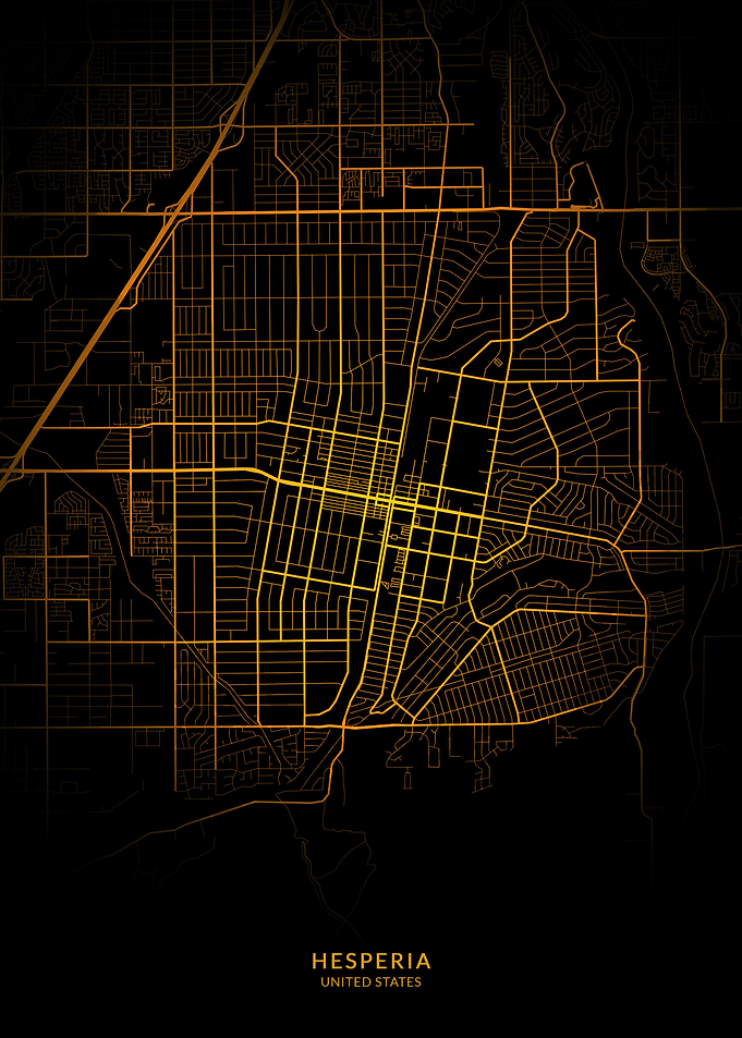 Hesperia City Map Gold