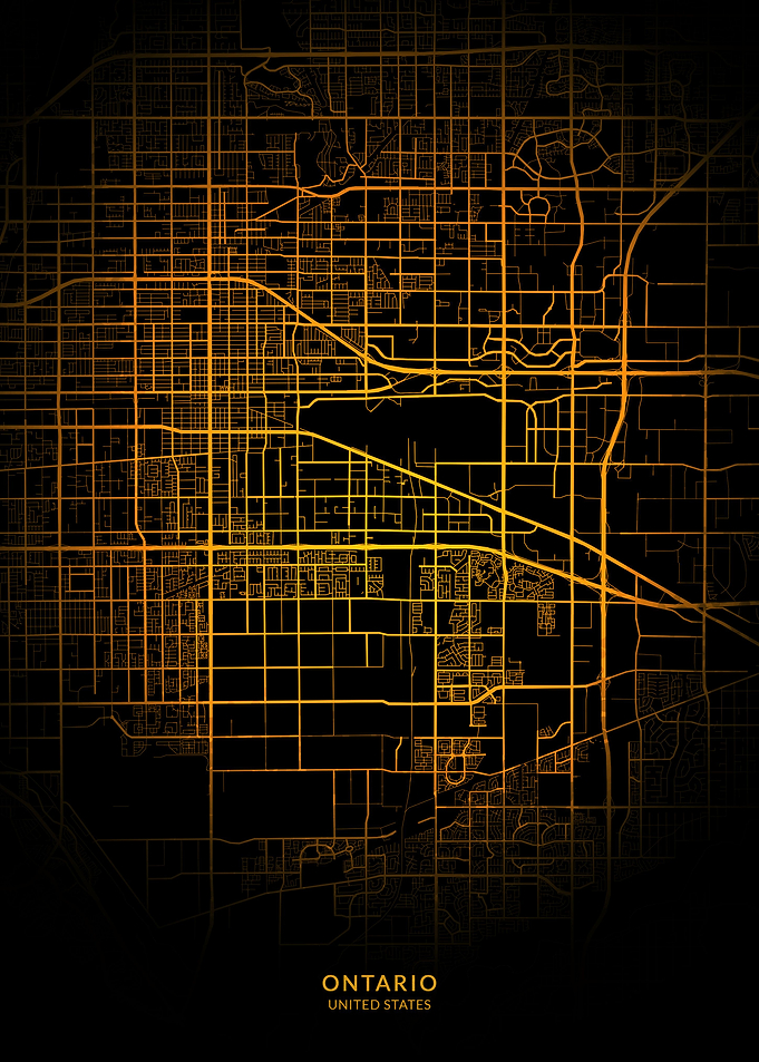 Ontario City Map Gold