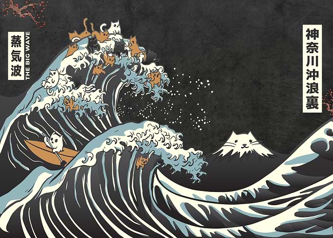 Great wave of cat agawa