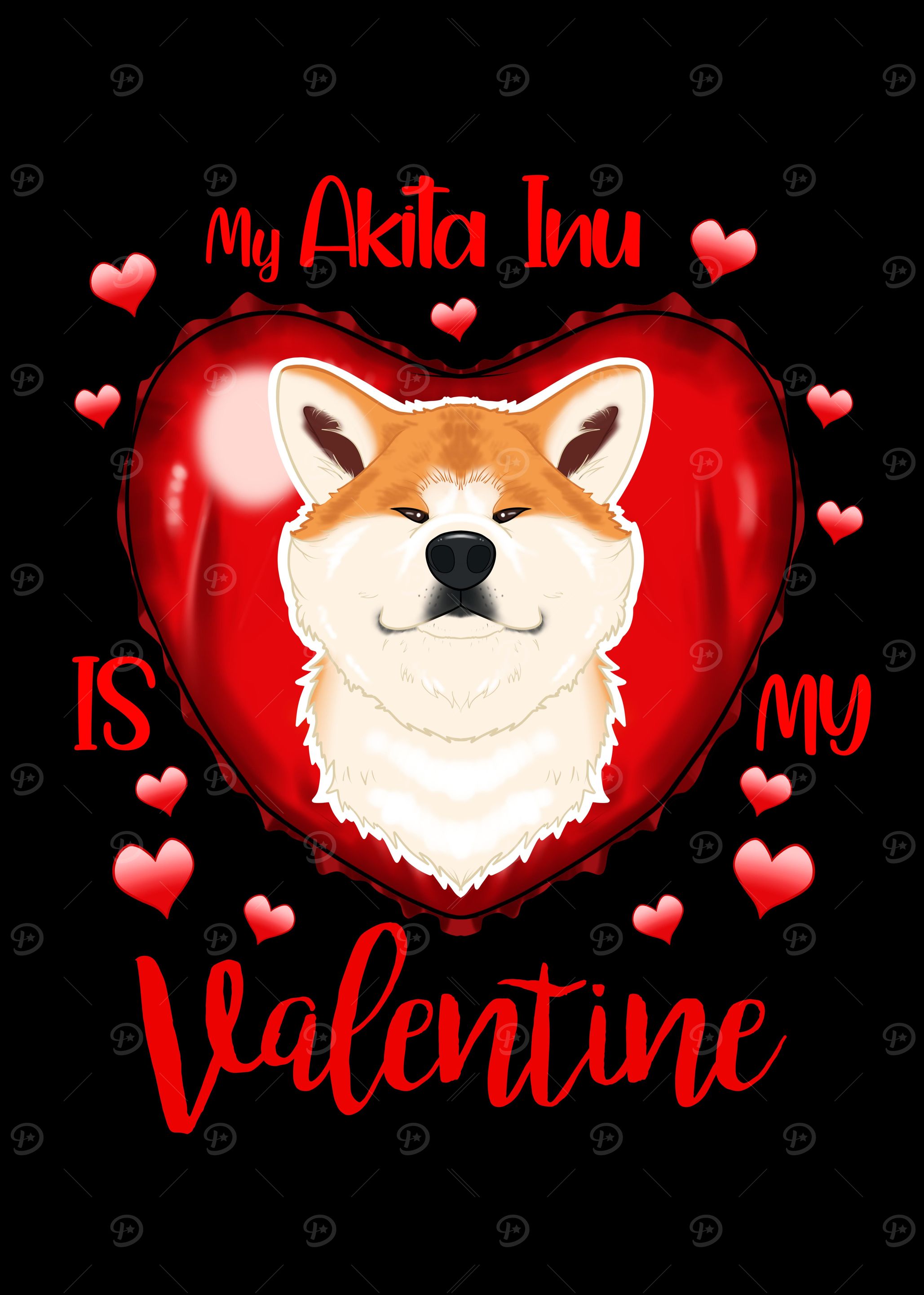 Akita Inu Valentines Day
