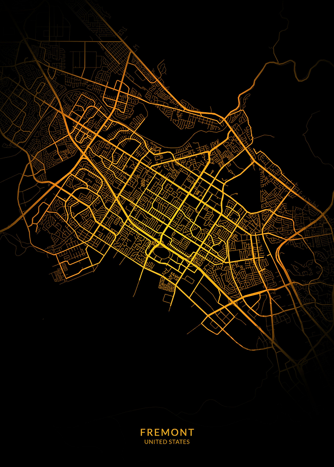 Fremont City Map Gold