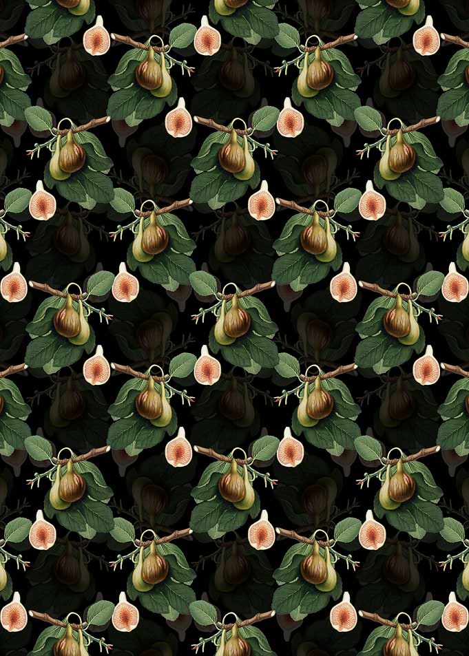 Vintage Floral Fig Pattern
