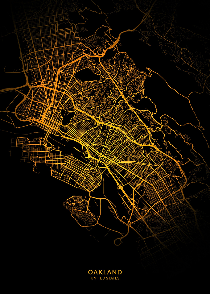 Oakland City Map Gold