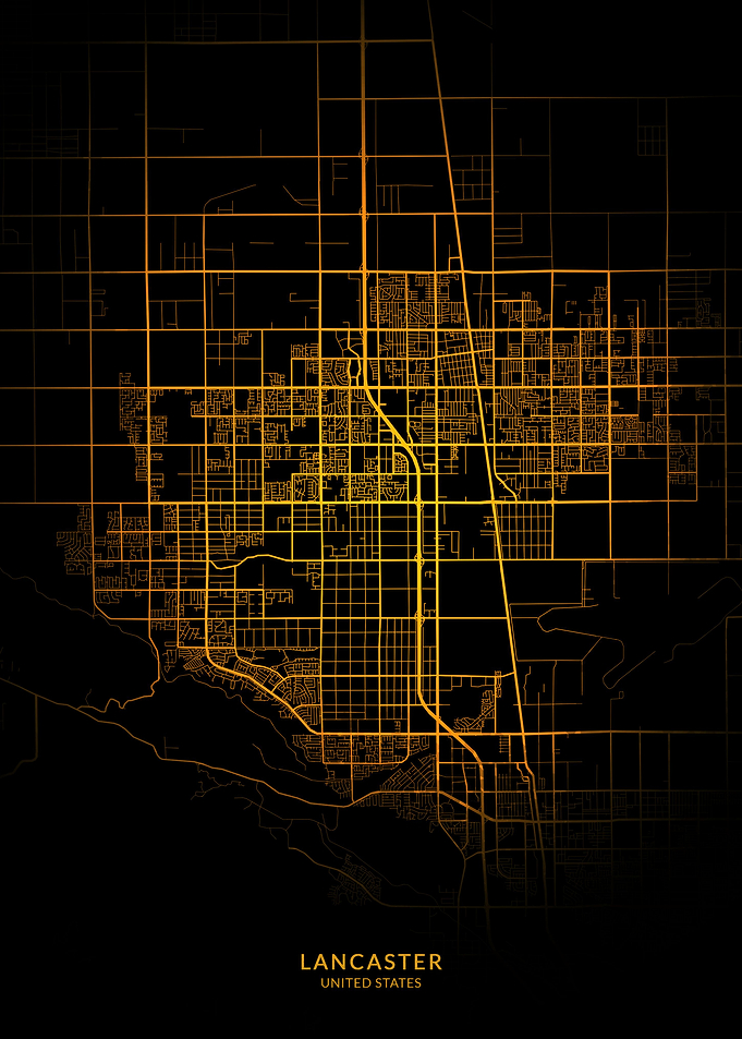 Lancaster City Map Gold