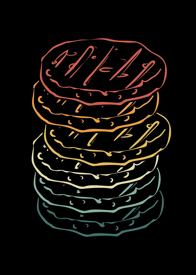 Colourful hamburger patty
