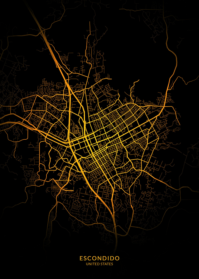 Escondido City Map Gold