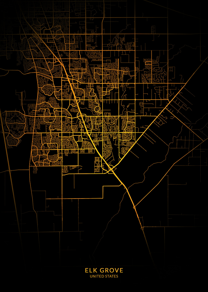 Elk Grove City Map Gold