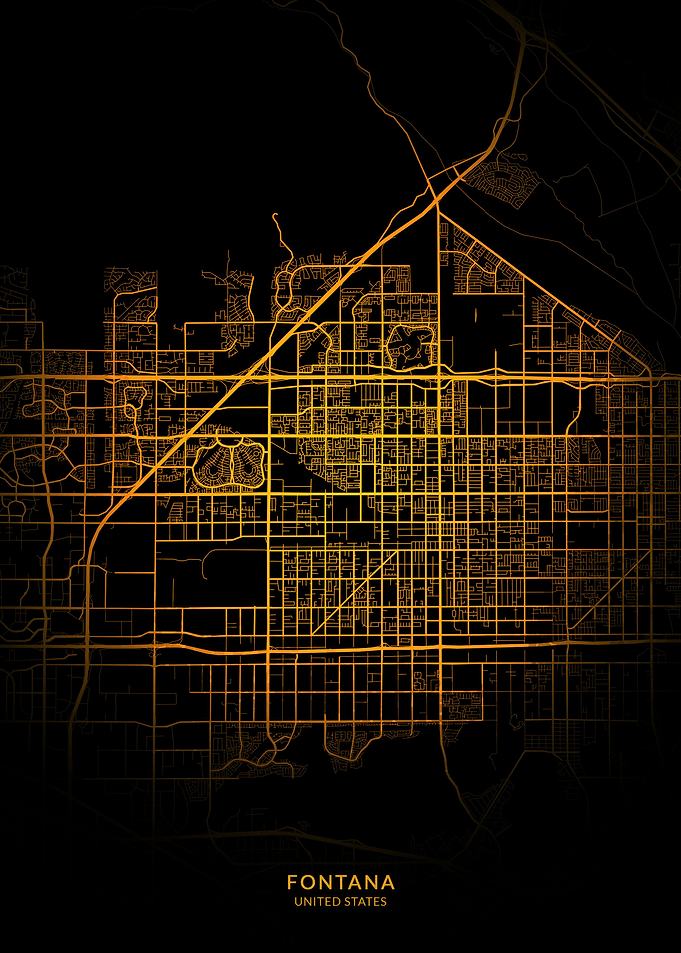 Fontana City Map Gold