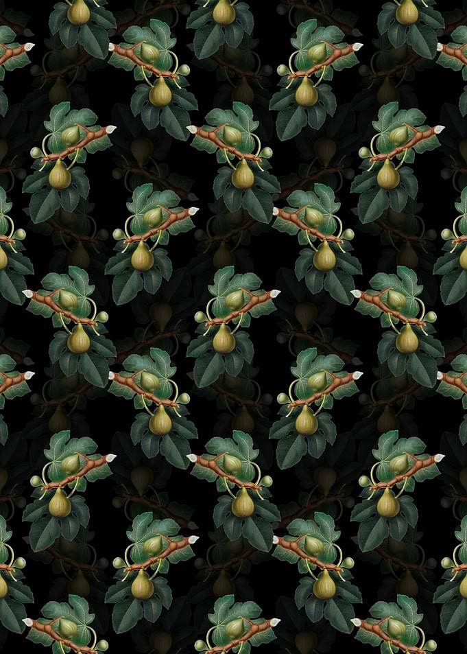Vintage Floral Fig Pattern