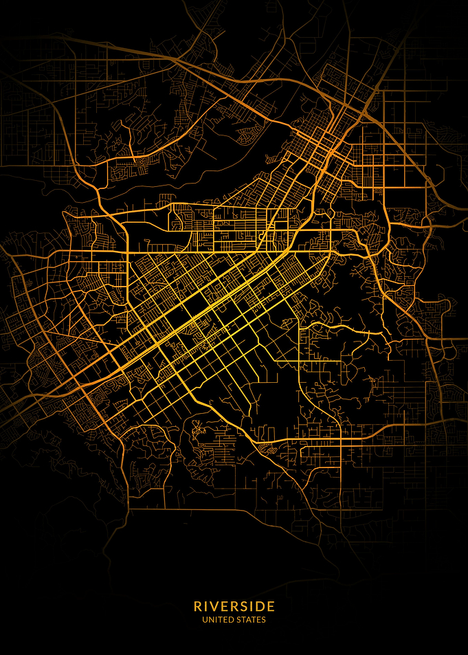 Riverside City Map Gold