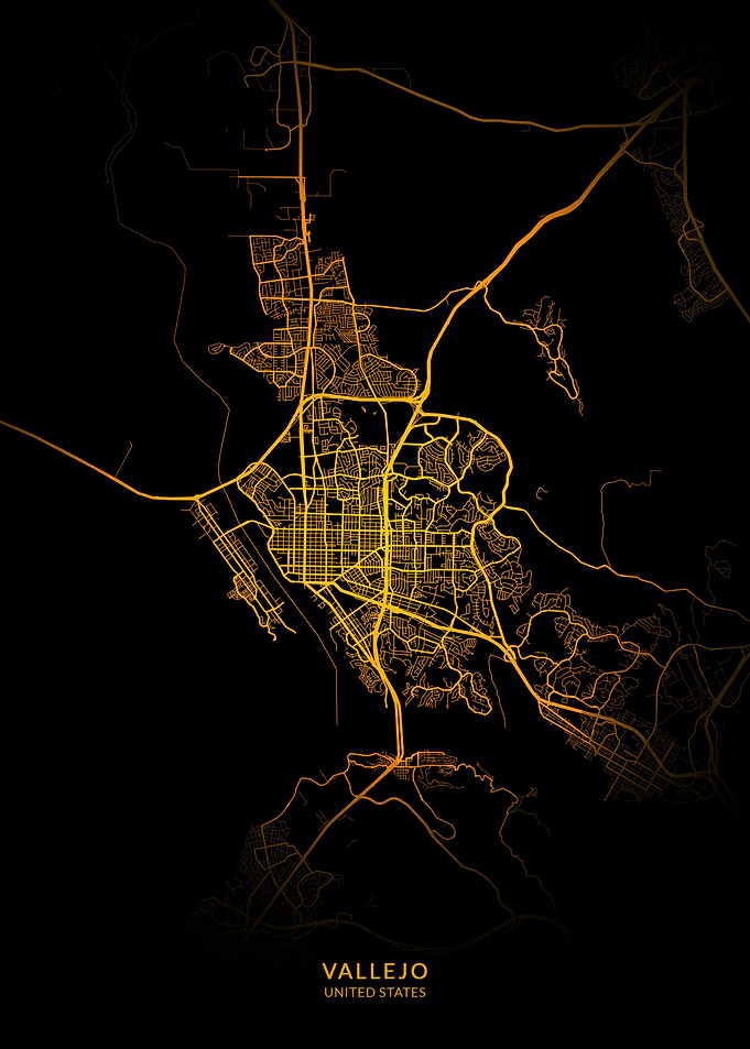 Vallejo City Map Gold
