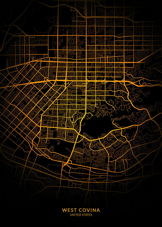 West Covina City Map Gold