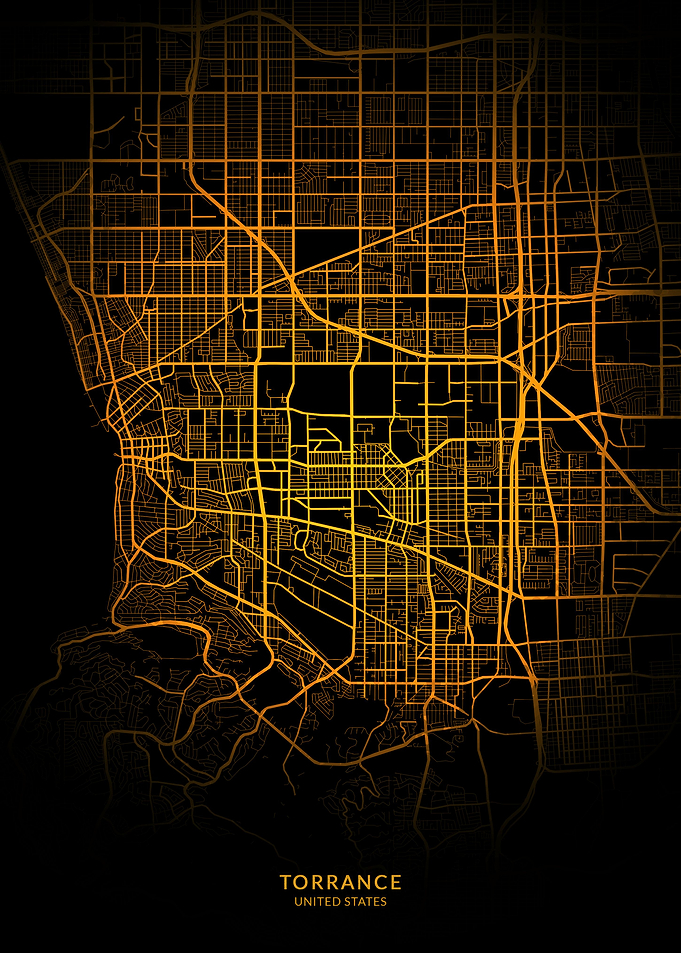 Torrance City Map Gold