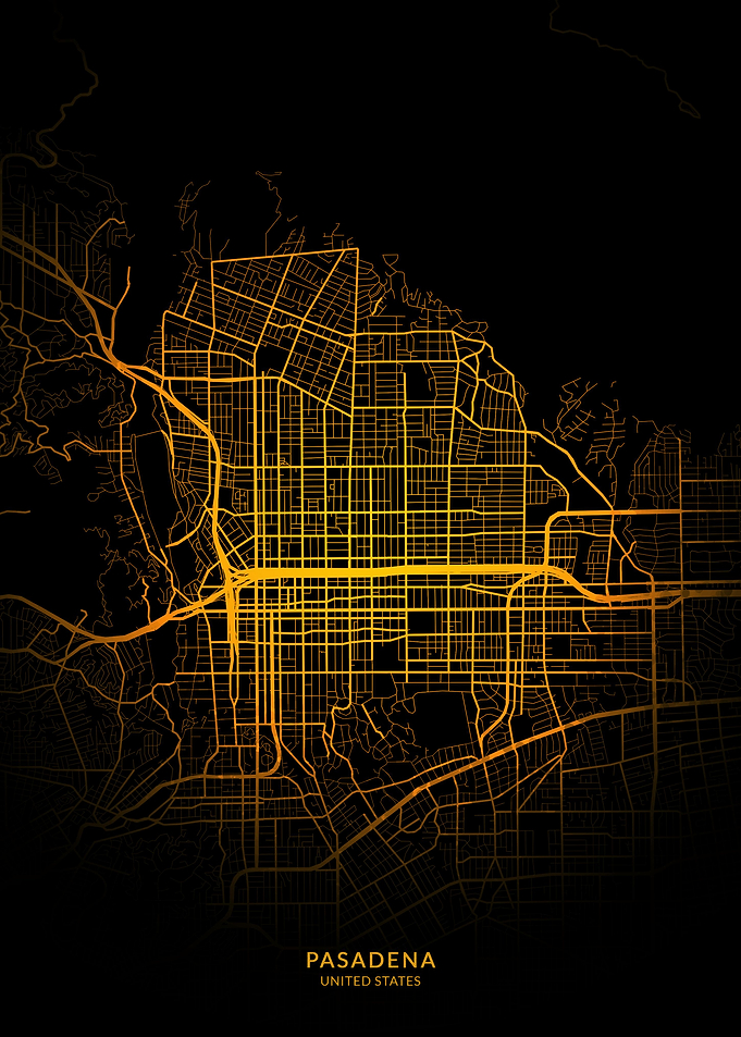 Pasadena City Map Gold