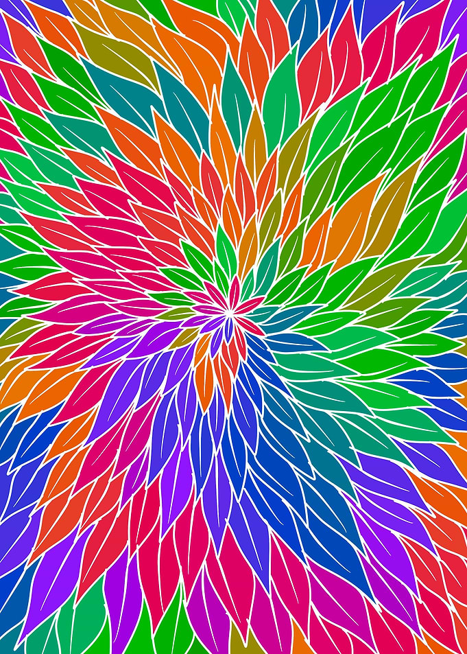 Abstract leaf full color