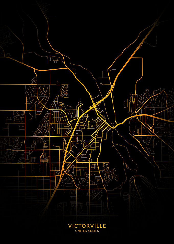 Victorville City Map Gold