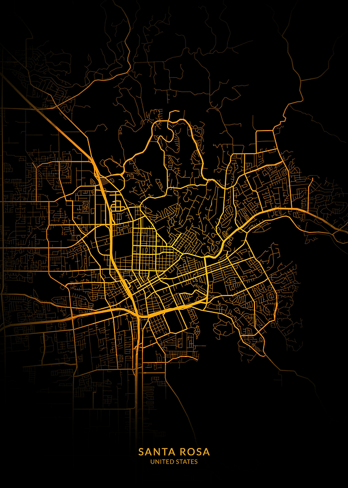 Santa Rosa City Map Gold