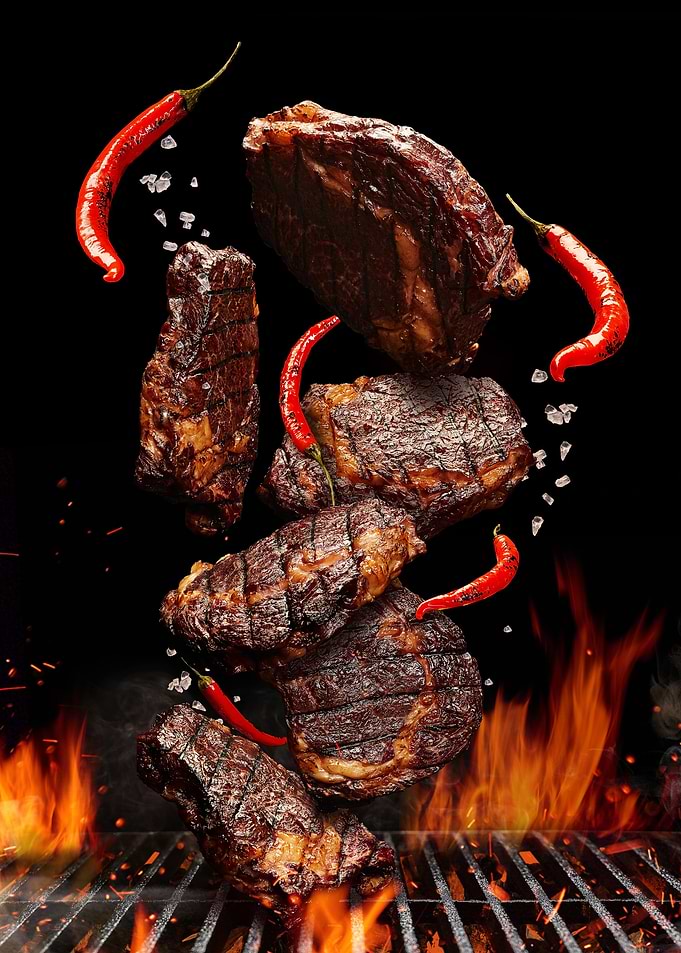 BBQ Grilled pork steaks