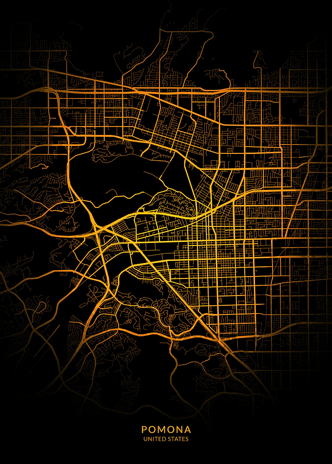 Pomona City Map Gold