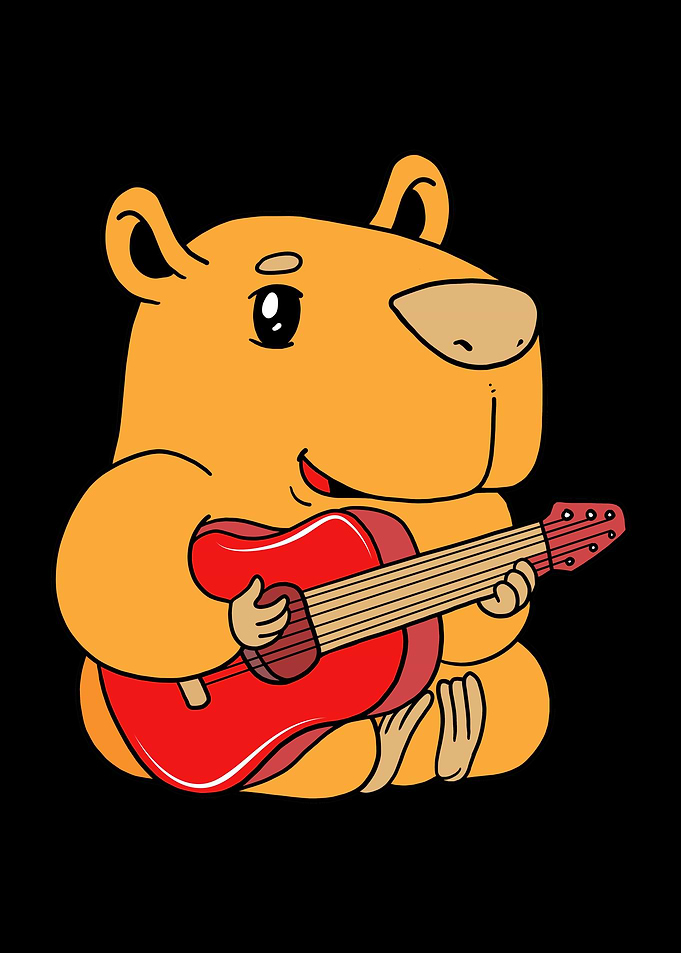 Capybara Playing Guitar