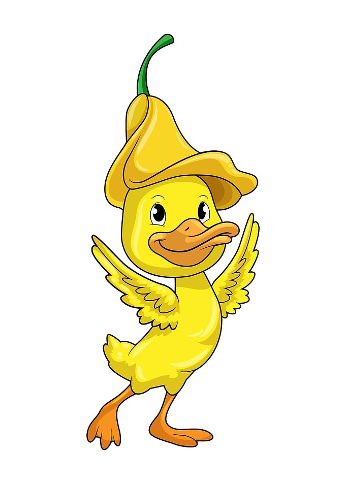 Duck yellow Bell cap