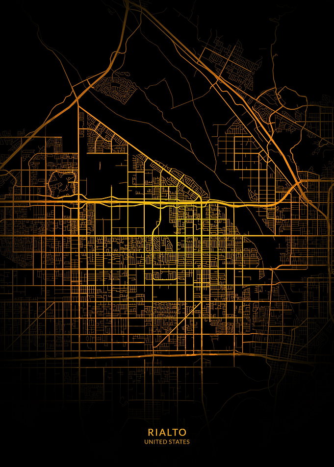 Rialto City Map Gold