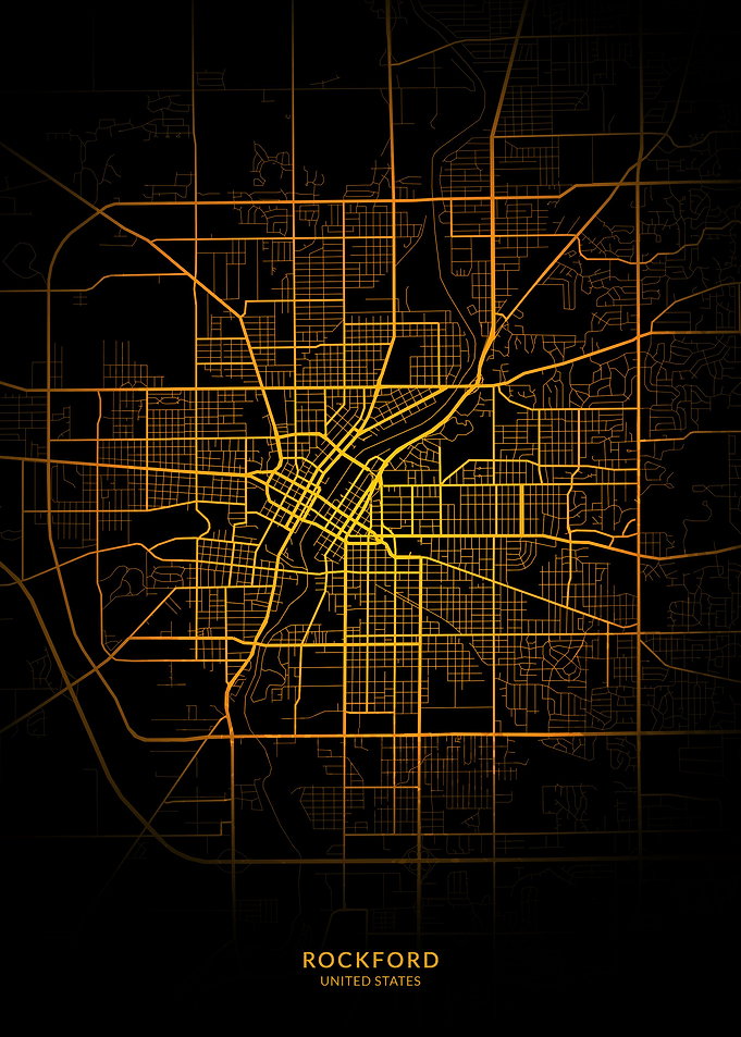 Rockford City Map Gold