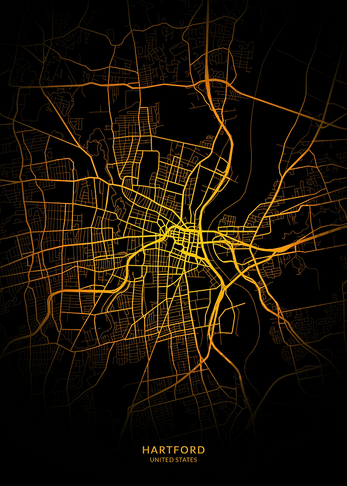 Hartford City Map Gold
