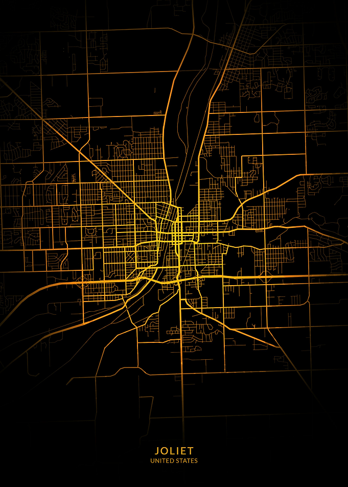 Joliet City Map Gold