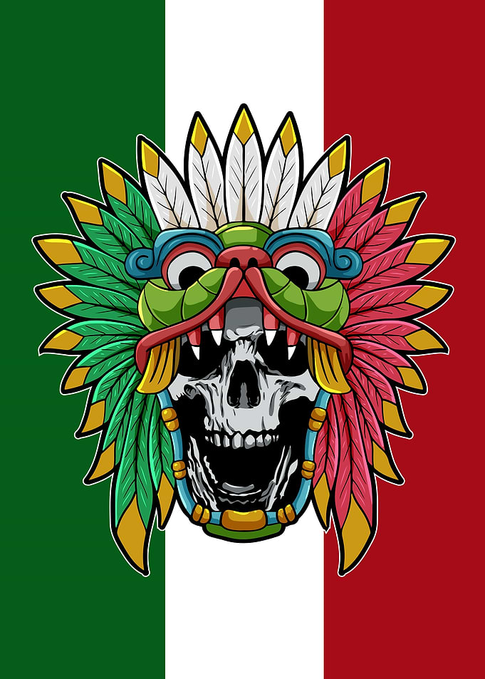 Quetzalcoatl Skull Goth