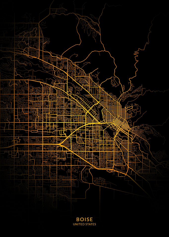 Boise City Map Gold