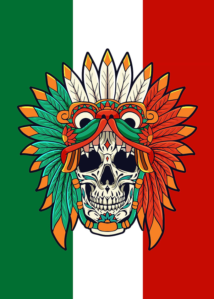 Quetzalcoatl Skull Goth