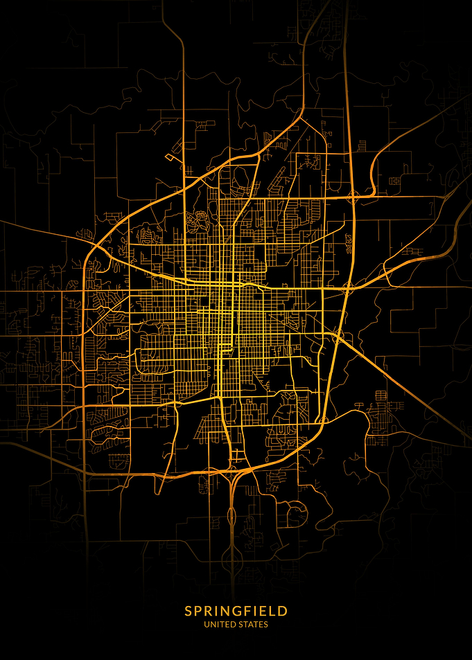 Springfield City Map Gold