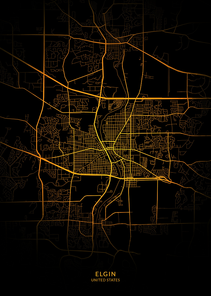 Elgin City Map Gold