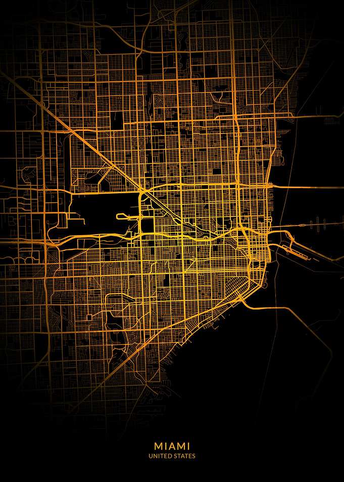 Miami City Map Gold