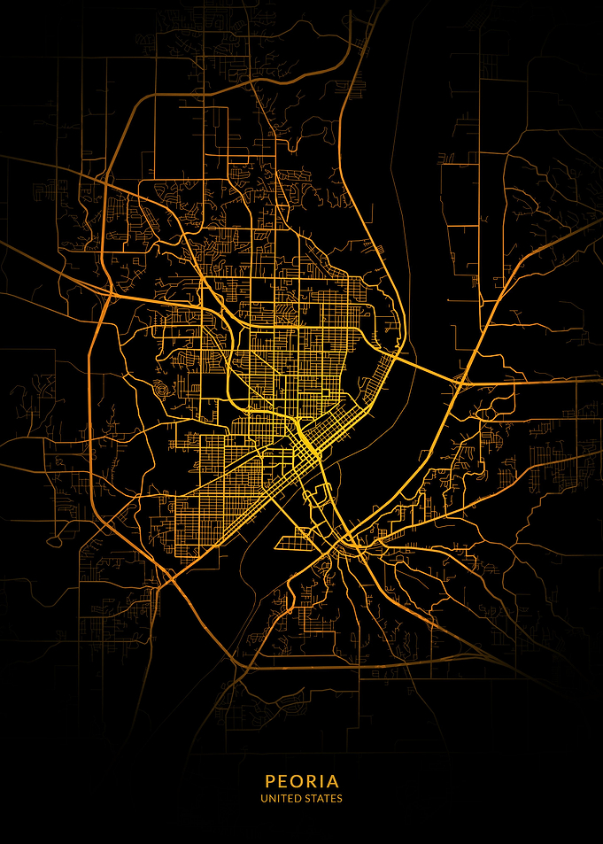 Peoria City Map Gold