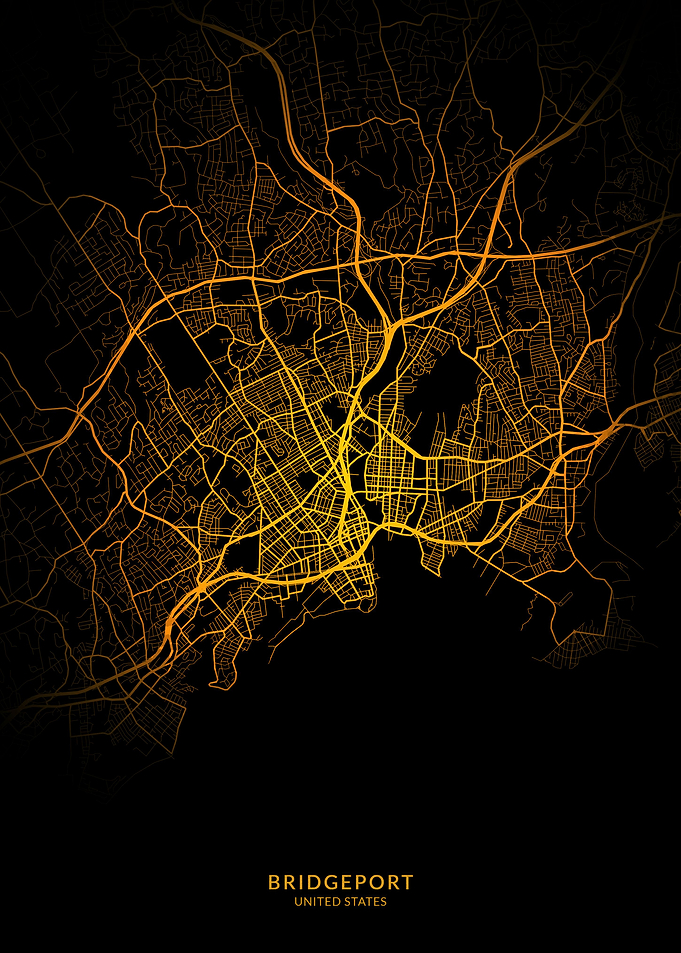 Bridgeport City Map Gold