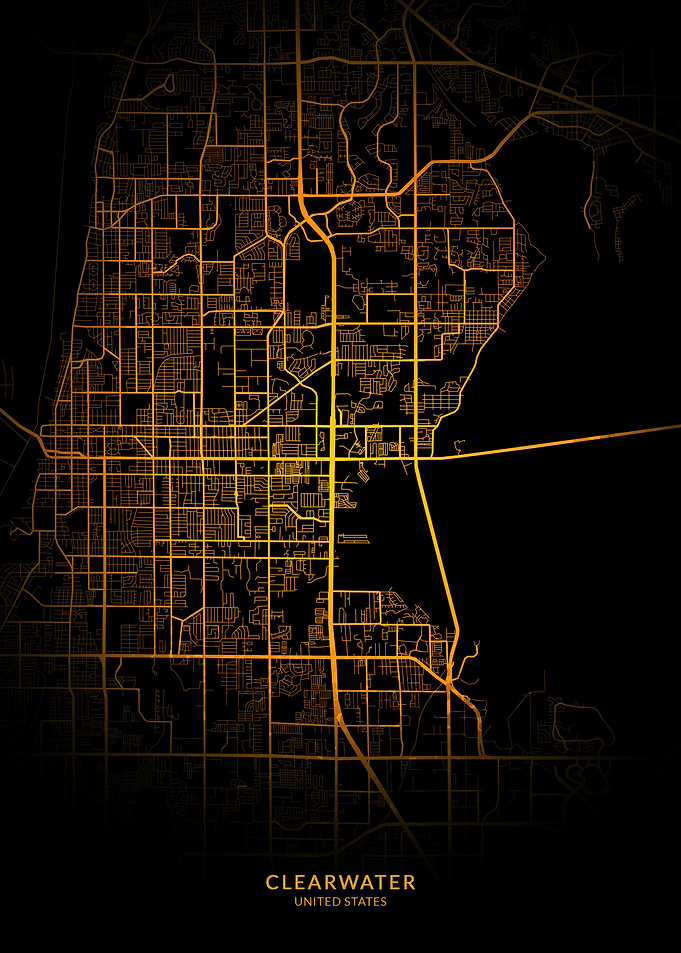 Clearwater City Map Gold