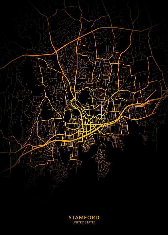 Stamford City Map Gold