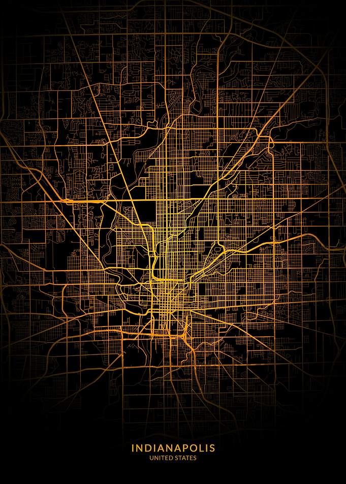 Indianapolis City Map Gold