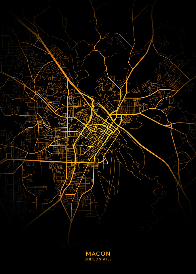 Macon City Map Gold