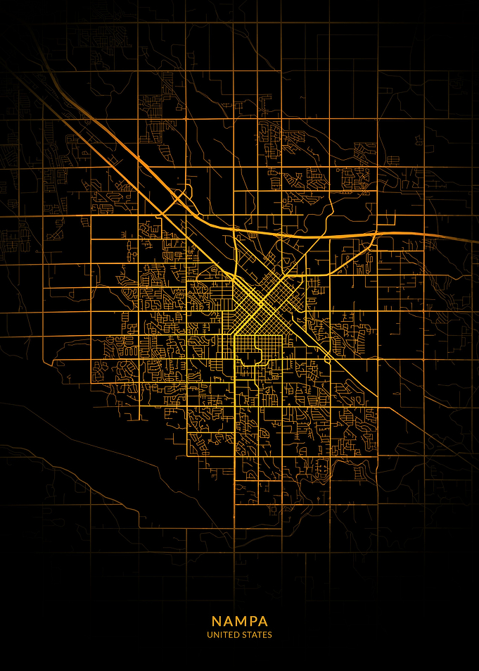 Nampa City Map Gold