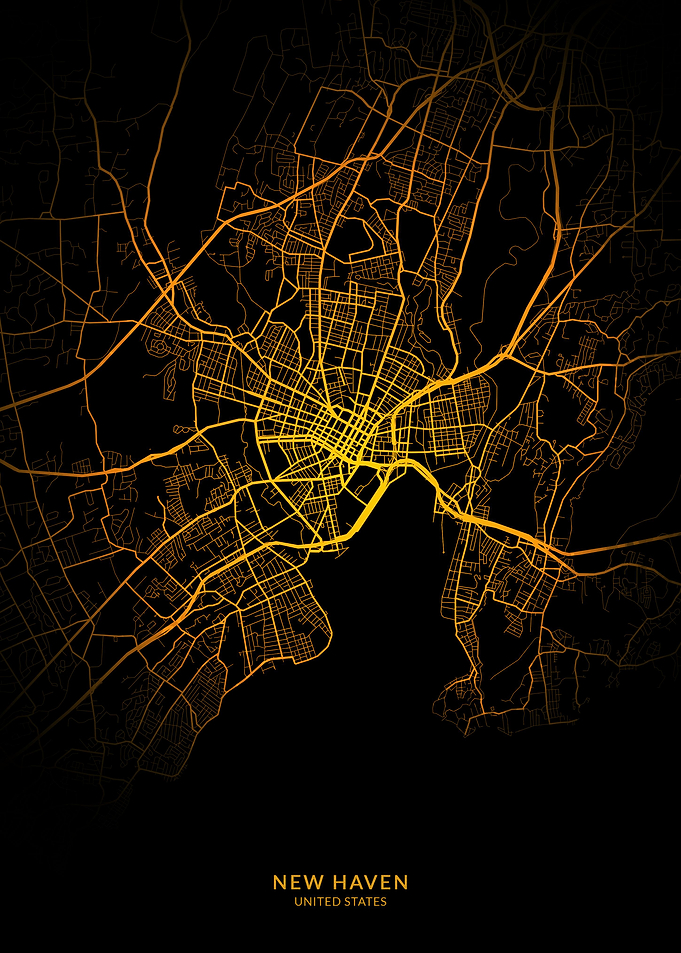 New Haven City Map Gold