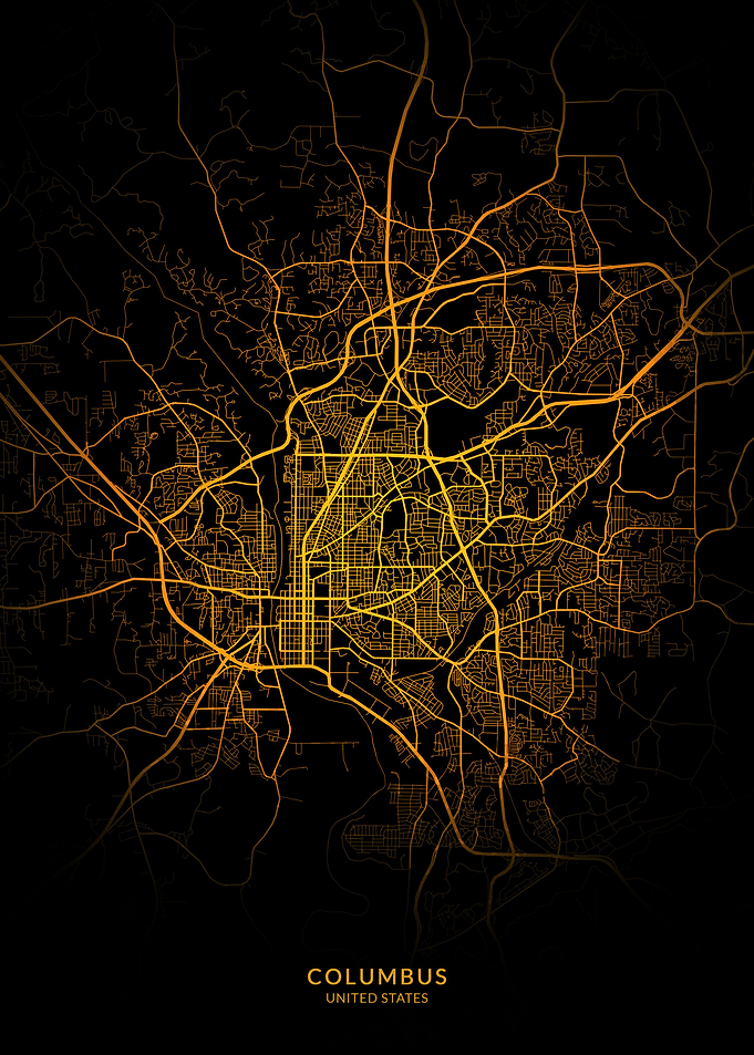 Columbus City Map Gold
