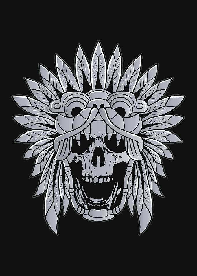 Quetzalcoatl Skull Goth