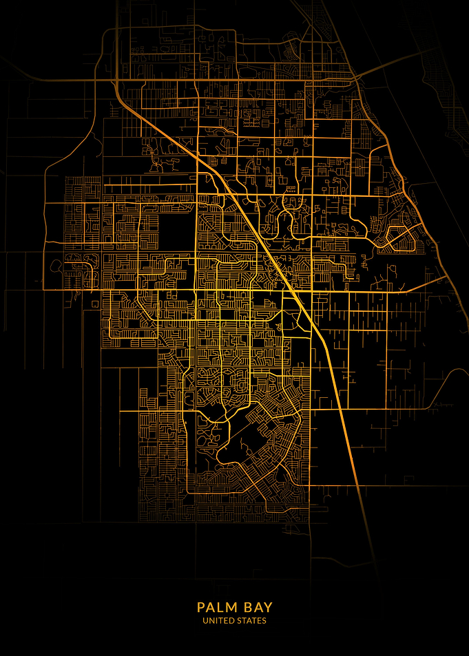 Palm Bay City Map Gold